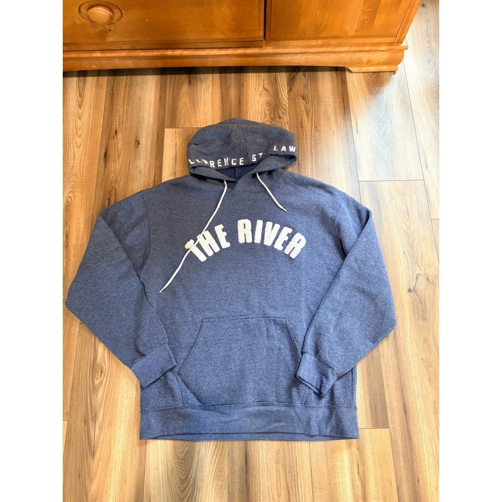 St. Lawrence Hoodie Sweatshirt The River Heathered Blue Men's Large Comfy